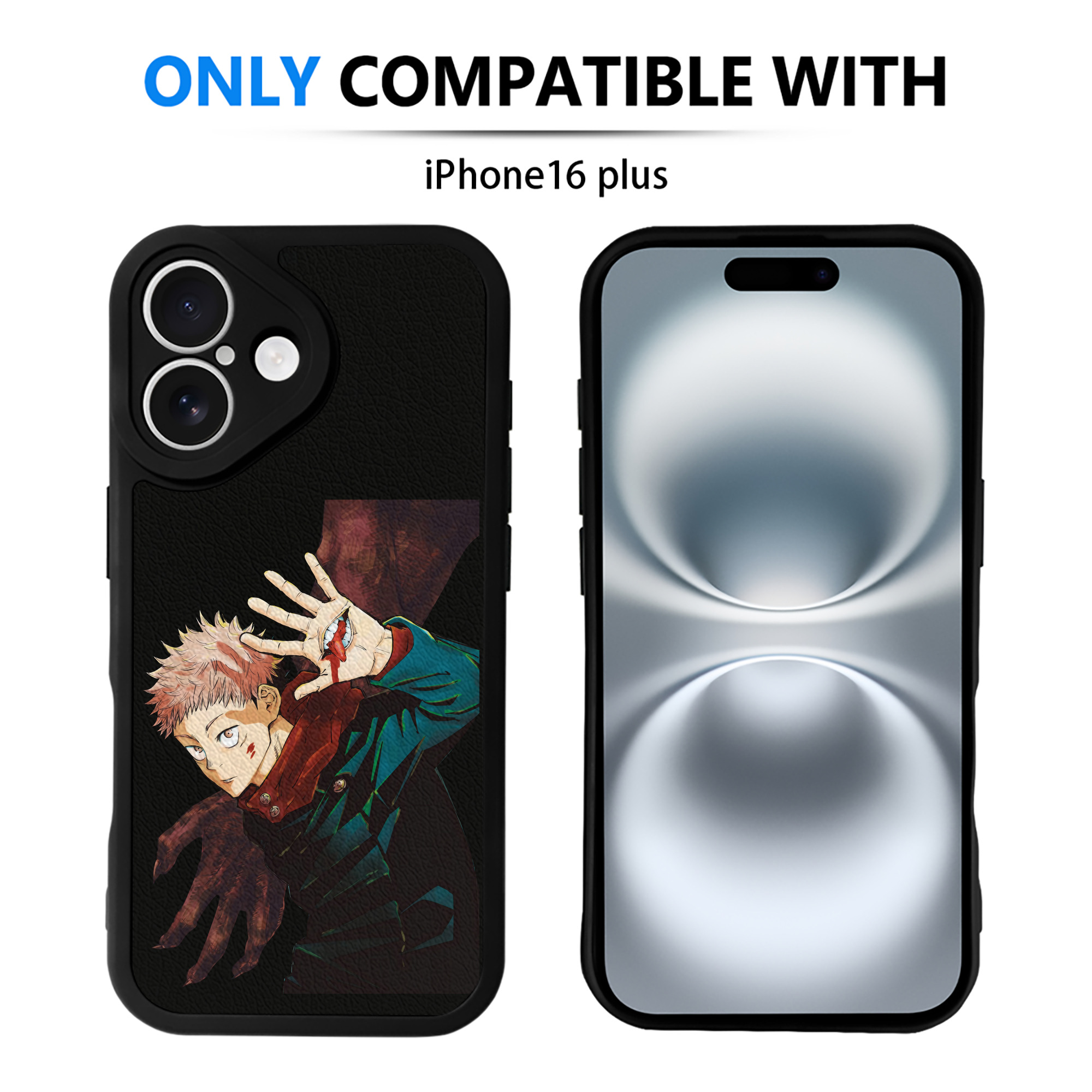 （画像用） 呪術廻戦 Jujutsu Kaisen 【iPhone 16シリーズ対応】シリコンスマホケース（レザー調） 材質：シリコン